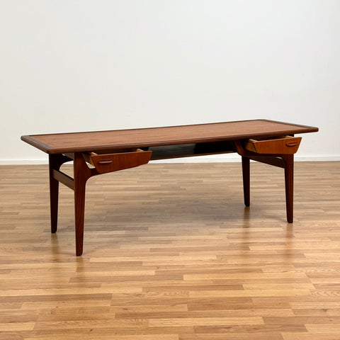 Coffee table with 4 drawers in teak, 1950s-60s, Denmark - Beyo Vintage