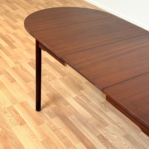 Danish dining table with 3 extensions in mahogany "Arne Vodder style"