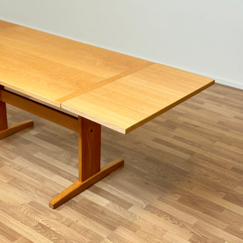 Dining table with extensions in beech by Gangso møbler, 1980s, Denmark - Beyo Vintage