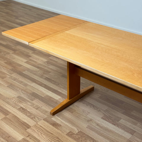 Dining table with extensions in beech by Gangso møbler, 1980s, Denmark - Beyo Vintage
