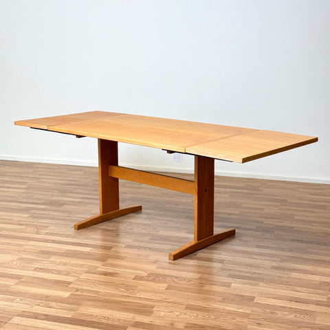 Dining table with extensions in beech by Gangso møbler, 1980s, Denmark - Beyo Vintage