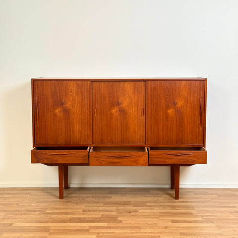 Highboard in teak, 1950s-60s, Denmark - Beyo Vintage