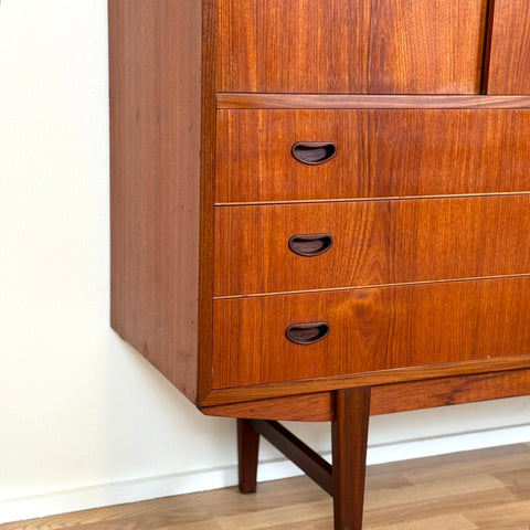 Highboard in teak, 1950s-60s, Denmark - Beyo Vintage