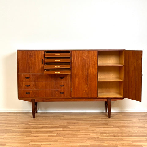 Highboard in teak, 1950s-60s, Denmark - Beyo Vintage