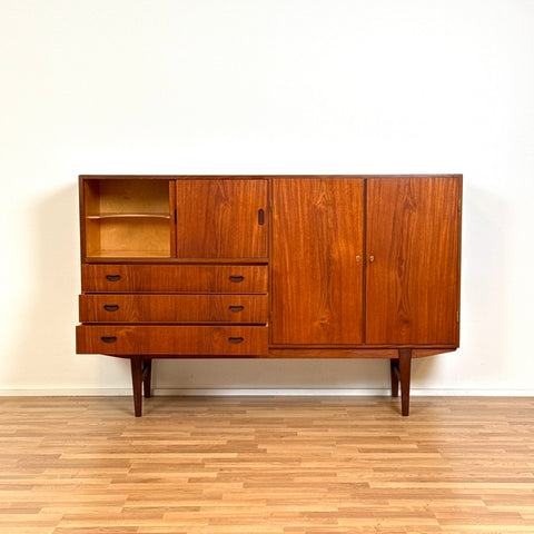 Highboard in teak, 1950s-60s, Denmark - Beyo Vintage