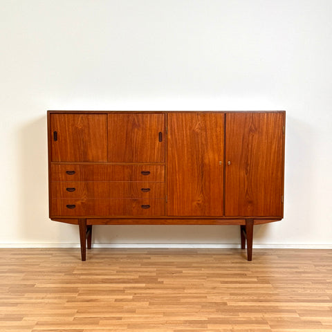 Highboard in teak, 1950s-60s, Denmark - Beyo Vintage