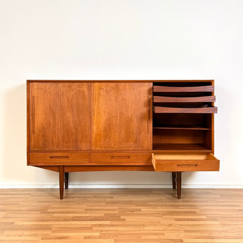 Highboard in teak, 1950s-60s, Denmark - Beyo Vintage