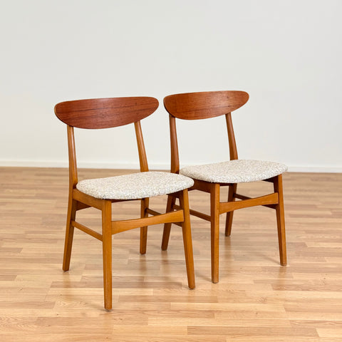 Set of 2 dining chairs in teak & beech - Beyo Vintage