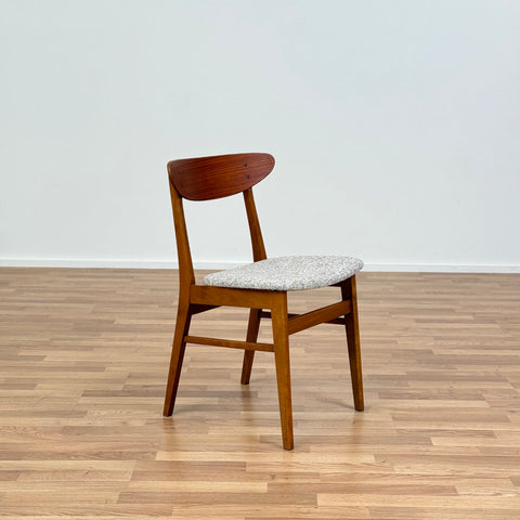 Set of 6 dining chairs in beech & teak, Farstrup, 1950s-60s, Denmark - Beyo Vintage