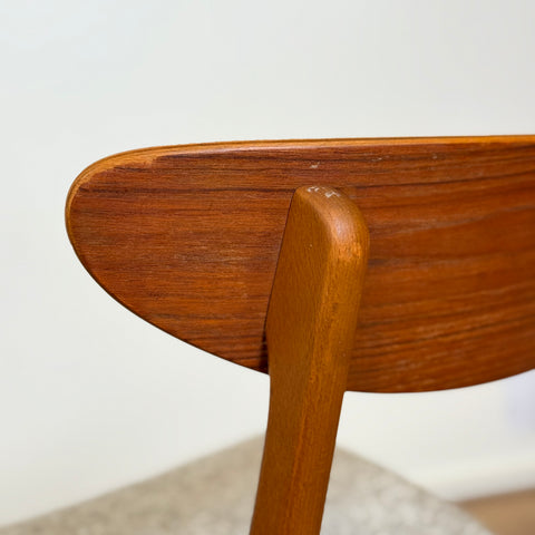 Set of 6 dining chairs in beech & teak, Farstrup, 1950s-60s, Denmark - Beyo Vintage