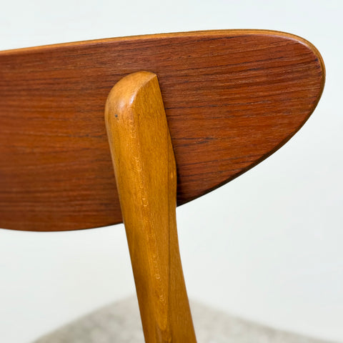 Set of 6 dining chairs in beech & teak, Farstrup, 1950s-60s, Denmark - Beyo Vintage