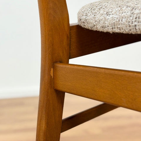 Set of 6 dining chairs in beech & teak, Farstrup, 1950s-60s, Denmark - Beyo Vintage