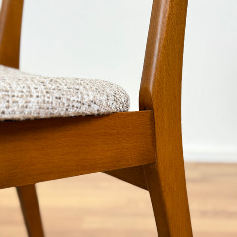 Set of 6 dining chairs in beech & teak, Farstrup, 1950s-60s, Denmark - Beyo Vintage