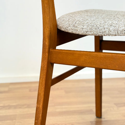 Set of 6 dining chairs in beech & teak, Farstrup, 1950s-60s, Denmark - Beyo Vintage