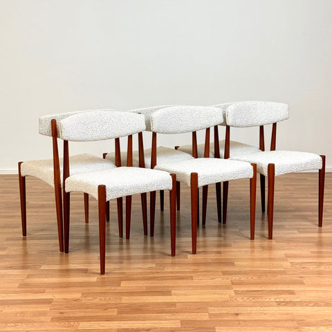 Set of 6 dining chairs in solid teak, Denmark, 1960s - Beyo Vintage