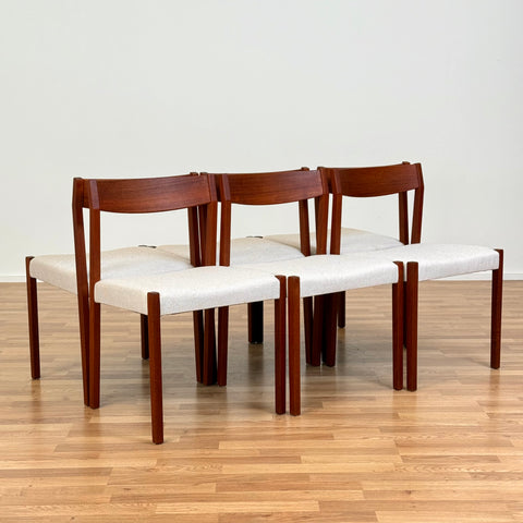 Set of 6 dining chairs in teak, 1950s-60s, Denmark - Beyo Vintage