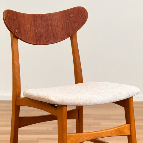 Set of 6 dining chairs in teak & beech, 1950s-60s, Denmark - Beyo Vintage