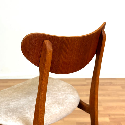 Set of 6 dining chairs in teak & beech, 1950s-60s, Denmark - Beyo Vintage
