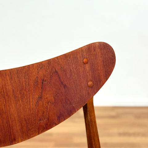 Set of 6 dining chairs in teak & beech, 1950s-60s, Denmark - Beyo Vintage