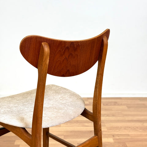 Set of 6 dining chairs in teak & beech, 1950s-60s, Denmark - Beyo Vintage