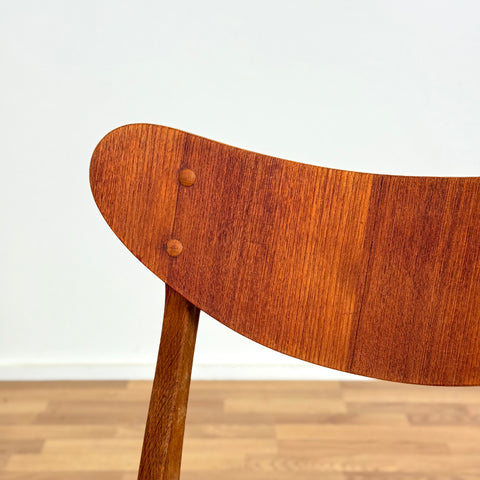 Set of 6 dining chairs in teak & beech, 1950s-60s, Denmark - Beyo Vintage