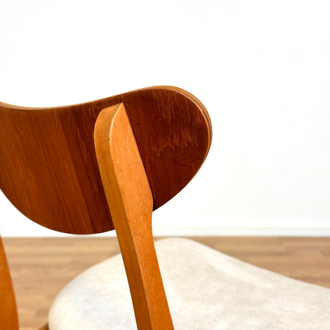 Set of 6 dining chairs in teak & beech, 1950s-60s, Denmark - Beyo Vintage