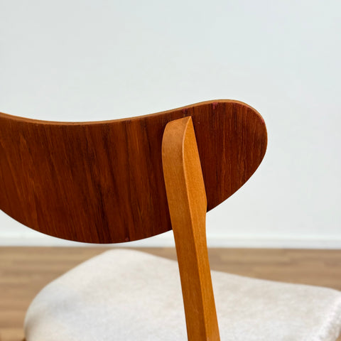 Set of 6 dining chairs in teak & beech, 1950s-60s, Denmark - Beyo Vintage