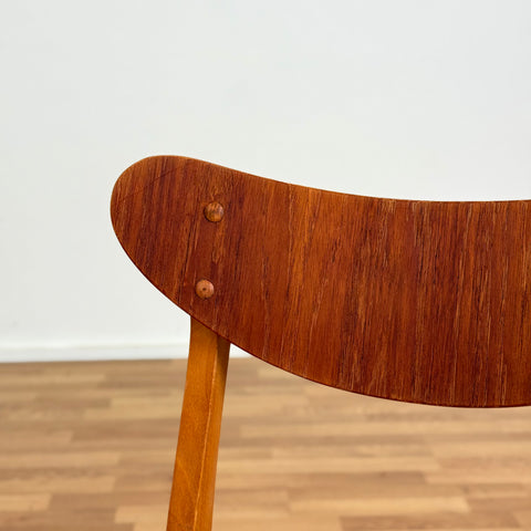 Set of 6 dining chairs in teak & beech, 1950s-60s, Denmark - Beyo Vintage