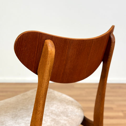 Set of 6 dining chairs in teak & beech, 1950s-60s, Denmark - Beyo Vintage