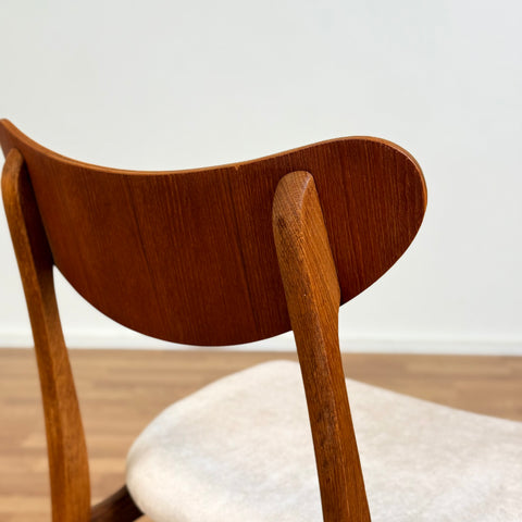 Set of 6 dining chairs in teak & beech, 1950s-60s, Denmark - Beyo Vintage
