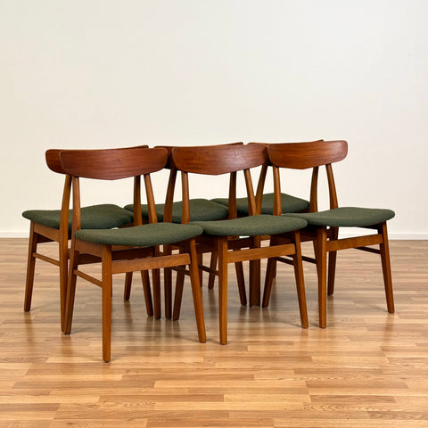 Set of 6 chairs made of teak & beech by Findahl Møbelfabrik, 1950s-60s, Denmark - Beyo Vintage