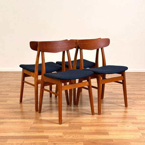 Set of 8 chairs made of teak and beech by Findahl möbelfabrik, 1950s-60s, Denmark - Beyo Vintage
