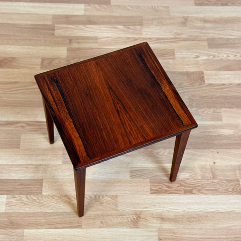 Danish side table in Santos rosewood by Bent Silberg