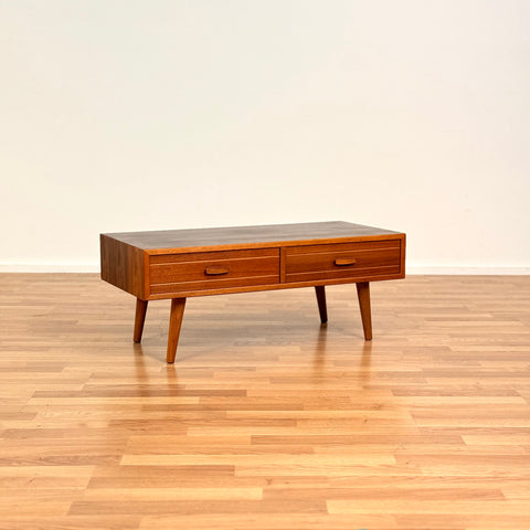 Danish side table in teak & walnut