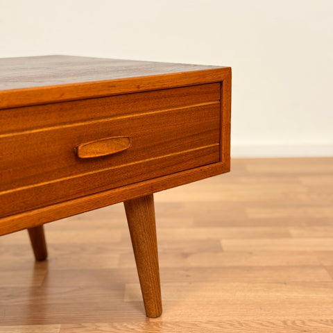Danish side table in teak & walnut
