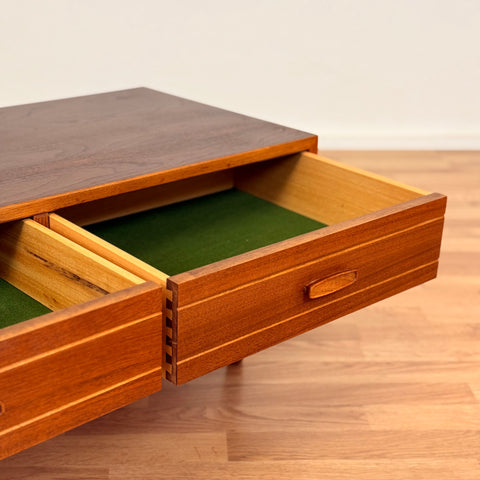 Danish side table in teak & walnut