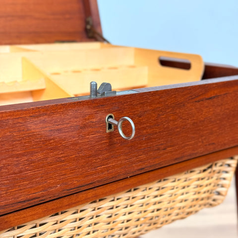Danish side table / Sewing table in teak