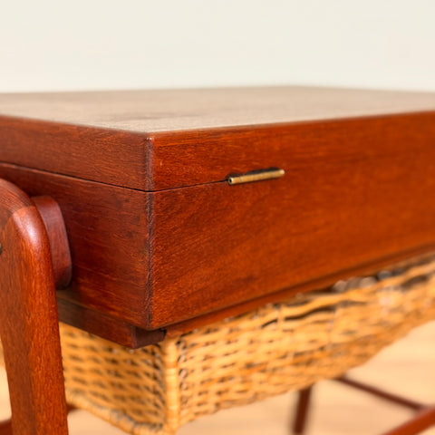 Danish side table / Sewing table in teak