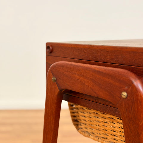 Danish side table / Sewing table in teak