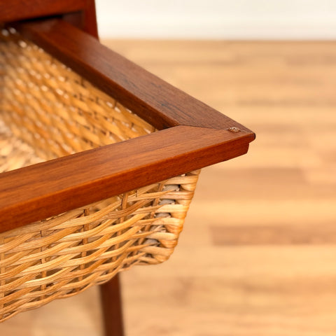 Danish side table / Sewing table in teak
