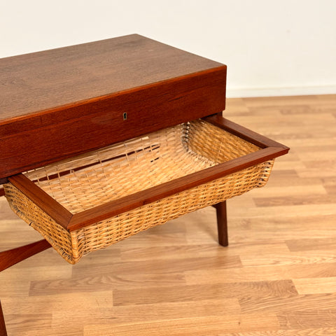 Danish side table / Sewing table in teak