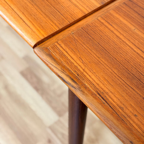 Danish small square dining table in teak
