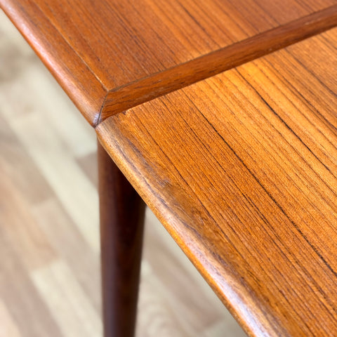 Danish small square dining table in teak