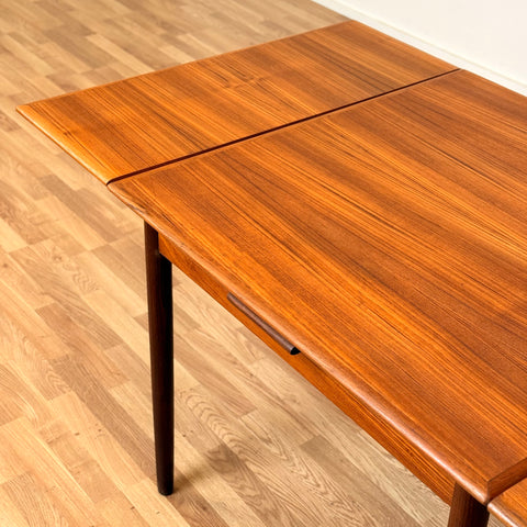 Danish small square dining table in teak