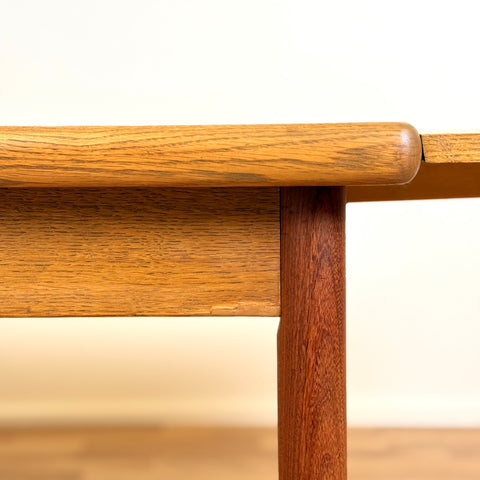 Dining table in teak in oak and teak, 1950s-60s, Denmark - Beyo Vintage