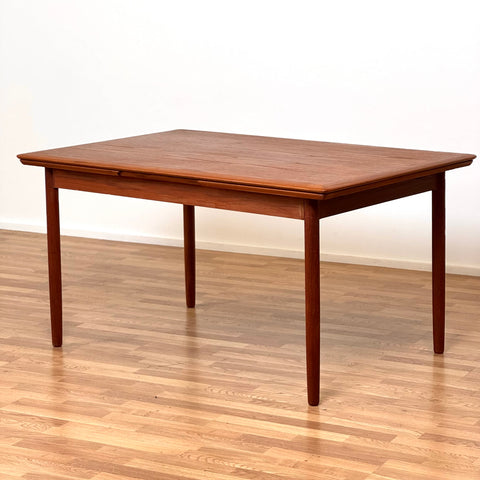 Dining table with 2 extensions in teak, 1950s-60s - Beyo Vintage