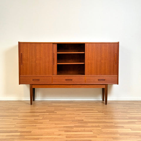 Highboard in teak, 1950s-60s, Denmark - Beyo Vintage