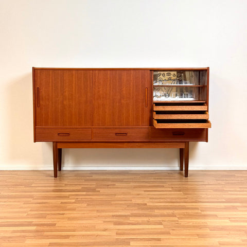 Highboard in teak, 1950s-60s, Denmark - Beyo Vintage