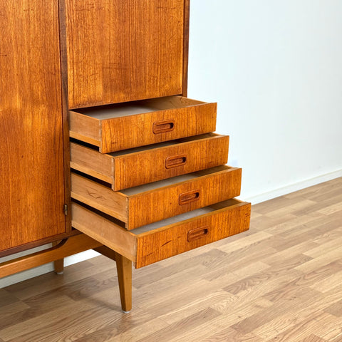 Highboard in teak and beech, 1950s-60s, Sweden - Beyo Vintage