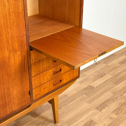 Highboard in teak and beech, 1950s-60s, Sweden - Beyo Vintage